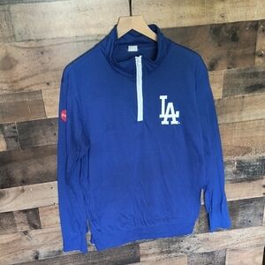 LA Dodgers Blue Quarter Zip Pullover Sz Large Women